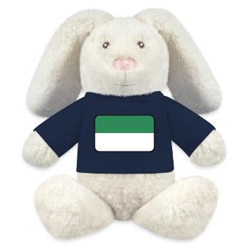 Logo du drapeau de Vlieland – Tenue insulaire - Lapin en peluche recyclé MiniFeet® Crème - jaune soleil - Devant