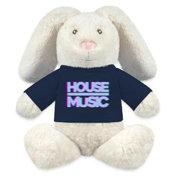 House Musik EDM Glow - MiniFeet® RecycelHase® Creme - French Navy - Vorne