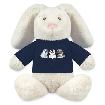 Lustiges Geschnatter von Pinguinen - MiniFeet® RecycelHase® Creme - Sonnengelb - Vorne