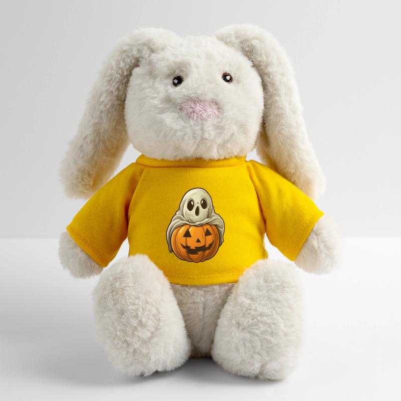 Ghost Pumpkin Halloween Comic Lapin en peluche recyclé MiniFeet® Crème