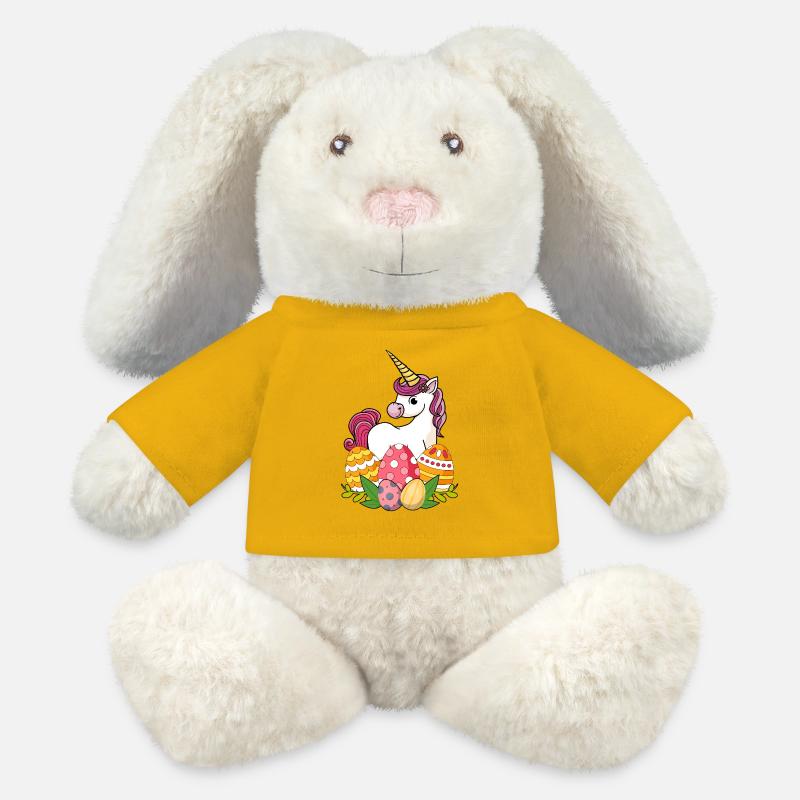 Happy Easter | Design with Unicorn - MiniFeet® RecycelHase® Creme - Sonnengelb