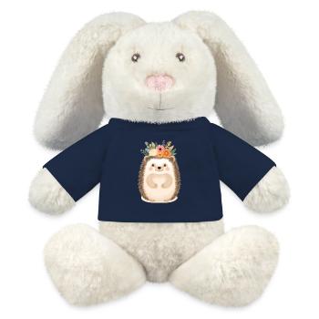 Blumenkranz-Igel: süßer Waldfreund - MiniFeet® RecycelHase® Creme - French Navy - Vorne