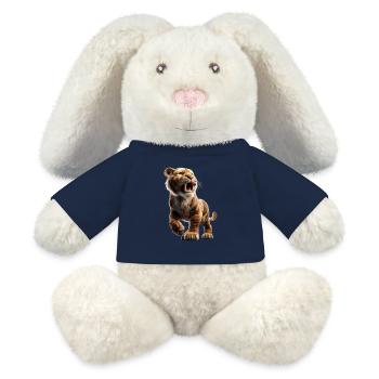 Säbelzahntiger Smilodon Raubkatze Säbelzahn Tiger - MiniFeet® RecycelHase® Creme - French Navy - Vorne