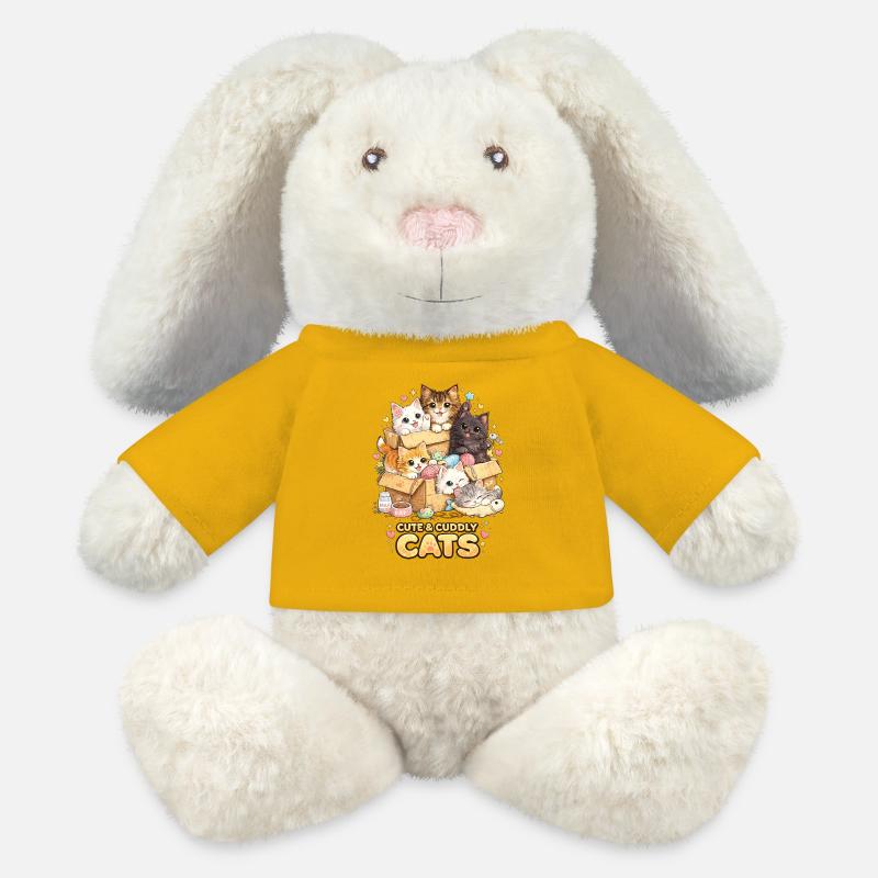 Cuddly kitten in a box - MiniFeet® RecycelHase® Bunny Cream - sun yellow