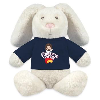 Jesus Funny Saying Humor - MiniFeet® RecycelHase® Bunny Cream - french navy - Front
