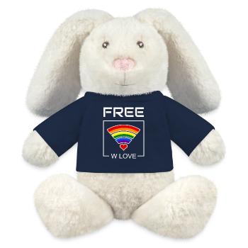 Rainbow Heart Connection - MiniFeet® RecycelHase® Bunny Cream - french navy - Front