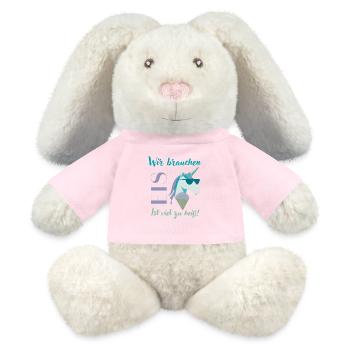 Wir brauchen Eis Einhorn Sommerdesign - MiniFeet® RecycelHase® Creme - Sonnengelb - Vorne