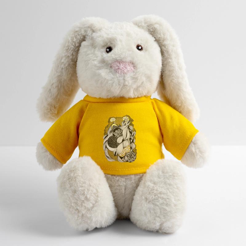 Intertwined Flower Pattern MiniFeet® RecycelHase® Bunny Cream