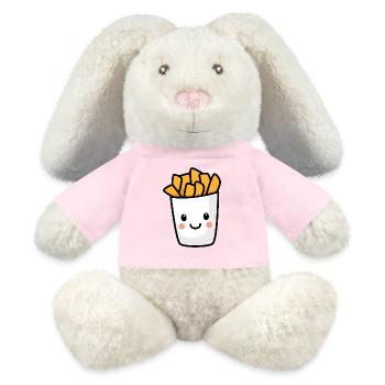 Frites de kawaï - Lapin en peluche recyclé MiniFeet® Crème - jaune soleil - Devant