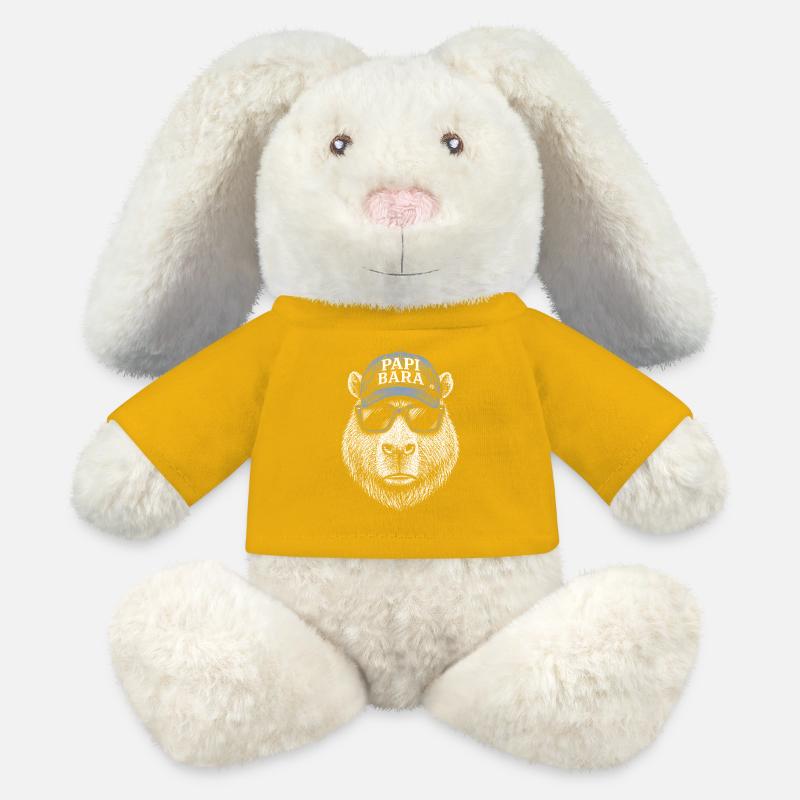 Papi Bara Bär mit Sonnenbrille - MiniFeet® RecycelHase® Creme - Sonnengelb