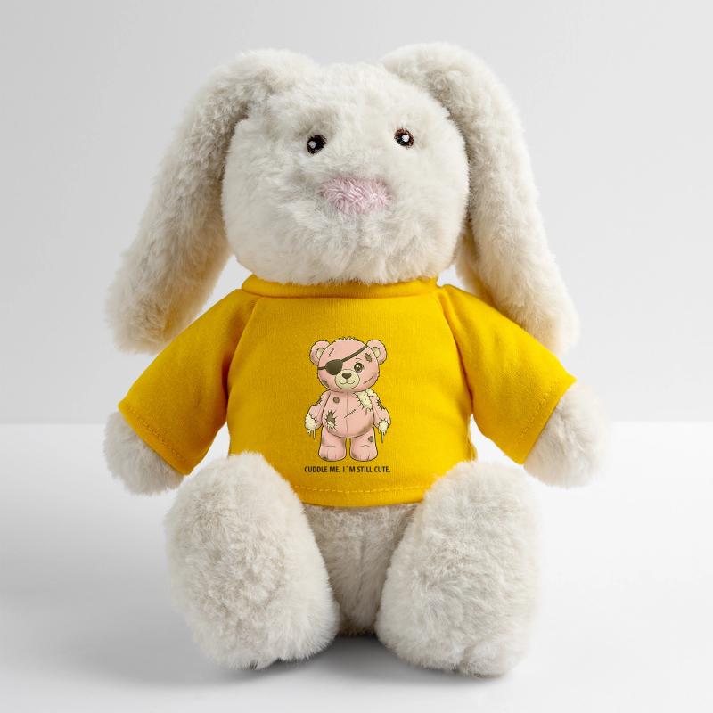 Patchwork Pinker Teddybär mit Augenklappe MiniFeet® RecycelHase® Creme