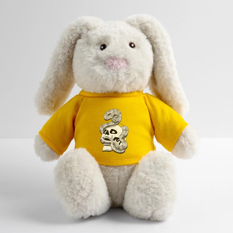 Serpent à sonnette et crâne Lapin en peluche recyclé MiniFeet® Crème