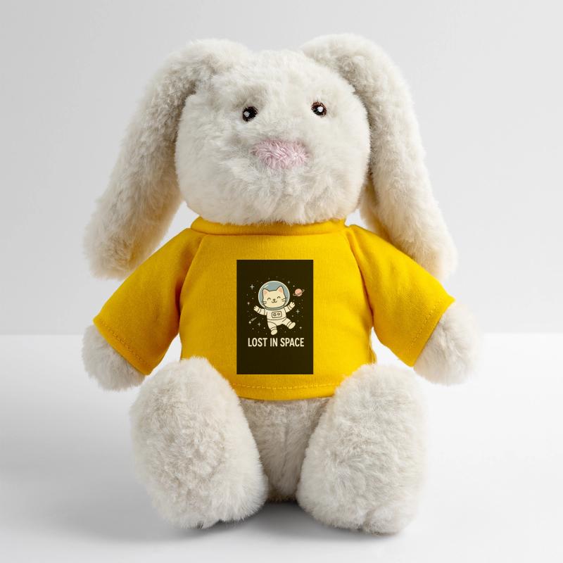 Astronaute chat perdu dans l’espace Lapin en peluche recyclé MiniFeet® Crème