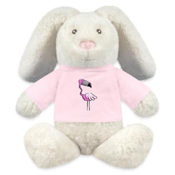 Flamingo Power - Bird - Summer - Pink - MiniFeet® RecycelHase® Bunny Cream - sun yellow - Front