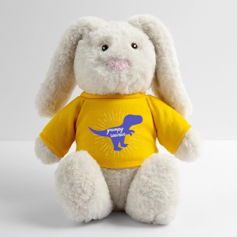 Grumpysaurus Funny Blue T-Rex Dinosaur MiniFeet® RecycelHase® Bunny Cream