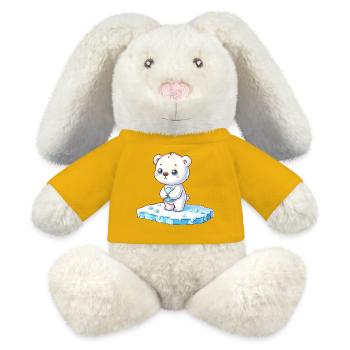 Eisbär auf Eisscholle globale Erwärmung - MiniFeet® RecycelHase® Creme - Sonnengelb - Vorne