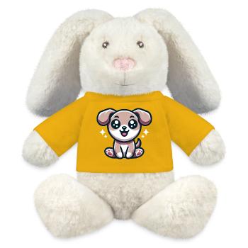 Niedlicher Hund - MiniFeet® RecycelHase® Creme - Sonnengelb - Vorne