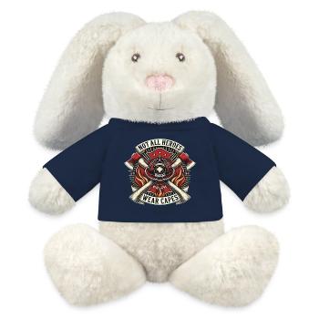 Nicht alle Helden tragen Capes, Feuerwehr  - MiniFeet® RecycelHase® Creme - French Navy - Vorne