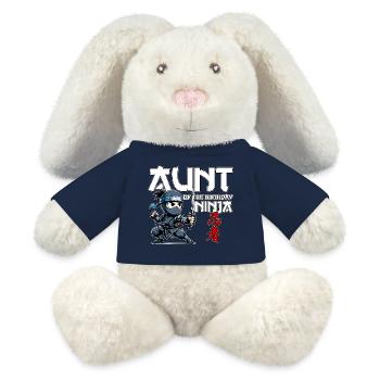 Aunt Of The Birthday Ninja Birthday Funny - MiniFeet® RecycelHase® Bunny Cream - french navy - Front