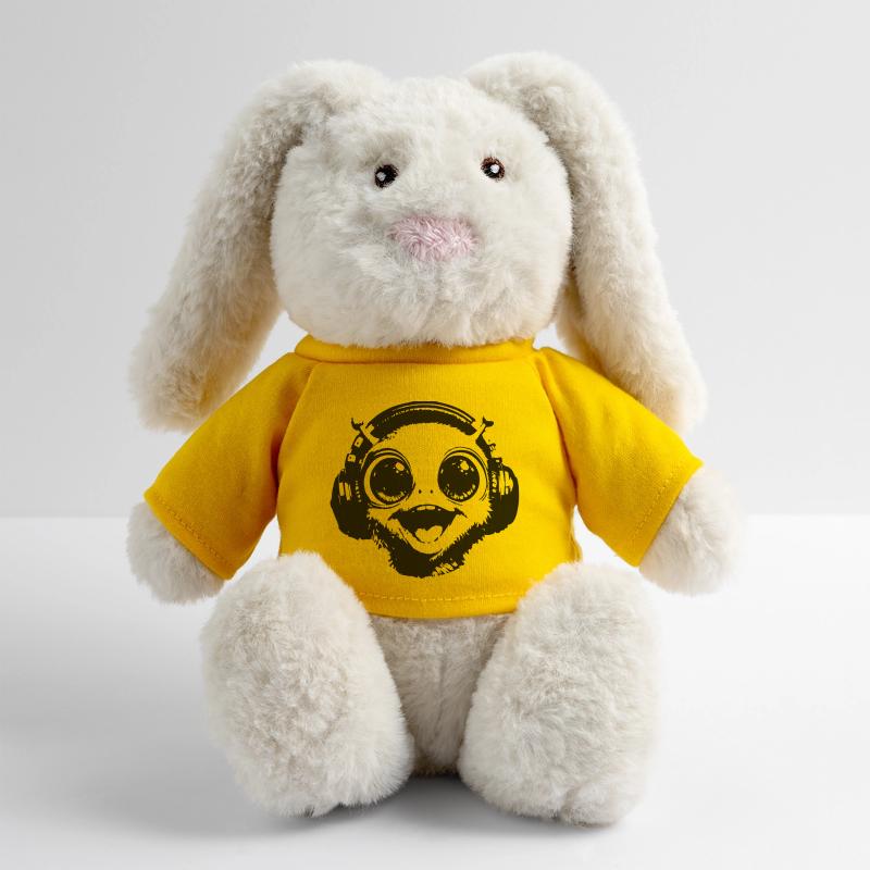 Alien Lapin en peluche recyclé MiniFeet® Crème