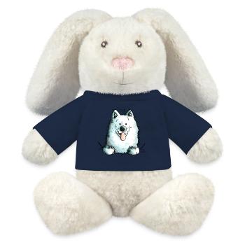 Cute Samoyed Dog - MiniFeet® RecycelHase® Bunny Cream - sun yellow - Front