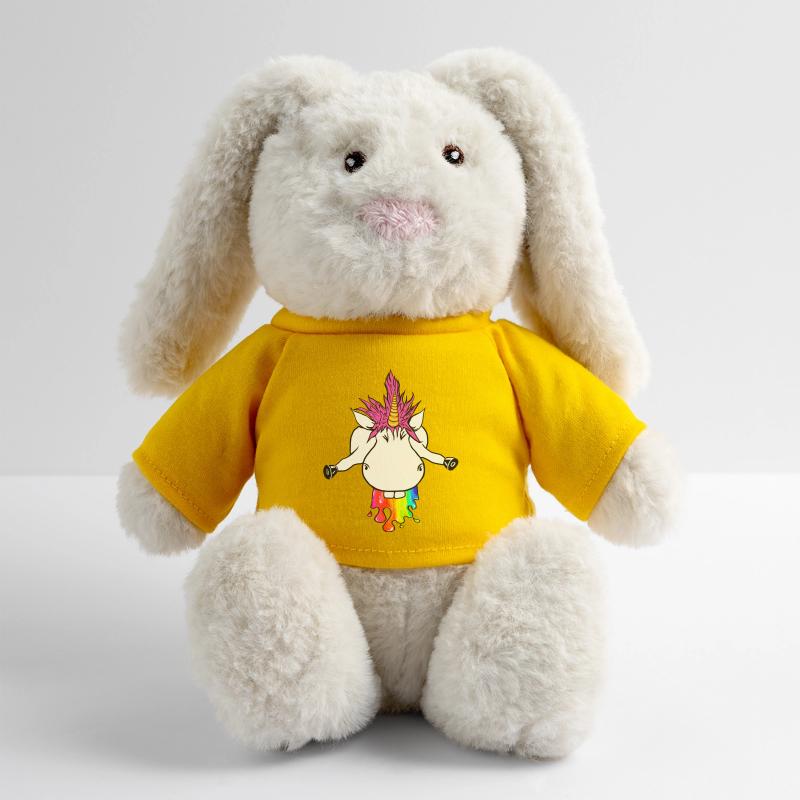 Regenbogen Einhorn Farbklecks Regenbogenkotze MiniFeet® RecycelHase® Creme