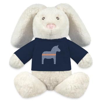 Dalapferd Strickmuster braun Schweden Hygge scandi - MiniFeet® RecycelHase® Creme - Sonnengelb - Vorne