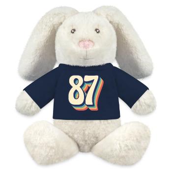 Vintage Retro T-Shirt Nummer 87 Eighty Seven - MiniFeet® RecycelHase® Creme - Sonnengelb - Vorne