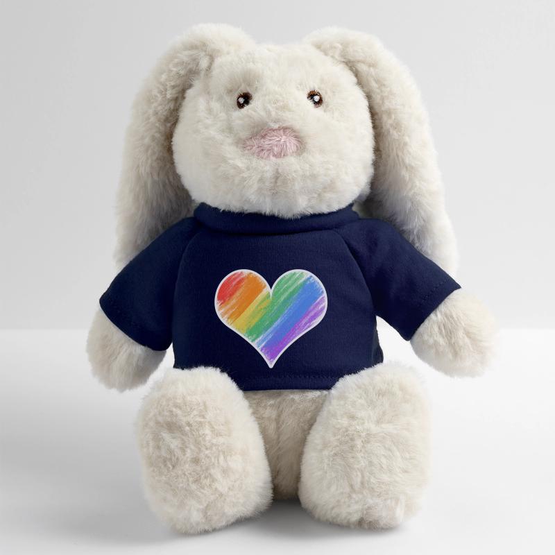 Regenbogenherz Farbstrich MiniFeet® RecycelHase® Creme