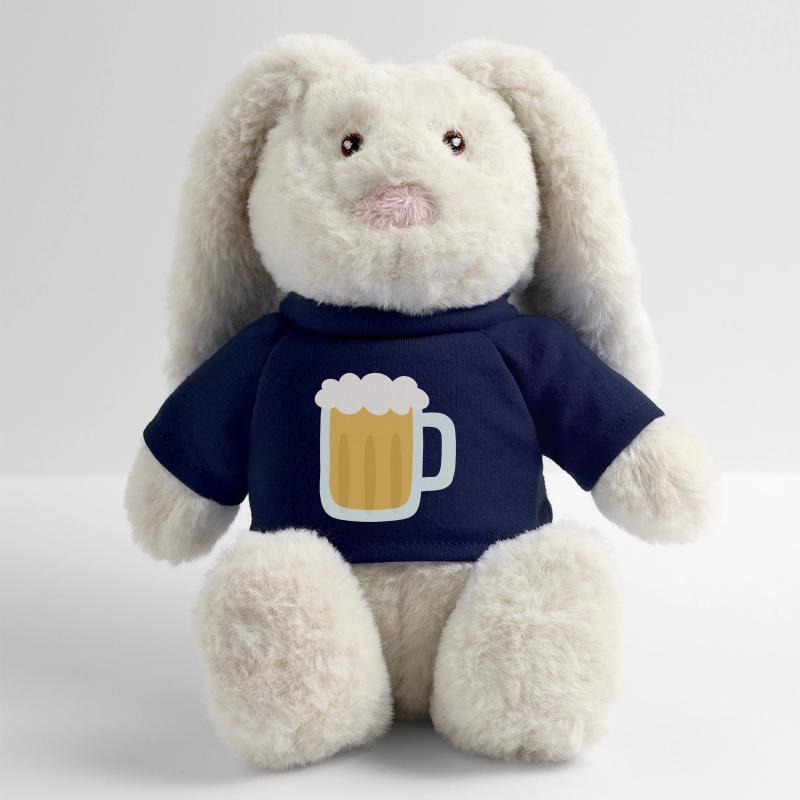 Illustration de chope de bière mousseuse Lapin en peluche recyclé MiniFeet® Crème