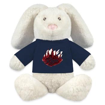 Riga Capital Latvia Baltic Gift - MiniFeet® RecycelHase® Bunny Cream - french navy - Front