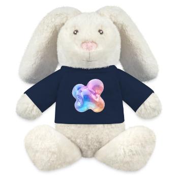 Glossy Pastel Abstract Bubble Design - MiniFeet® RecycelHase® Bunny Cream - french navy - Front