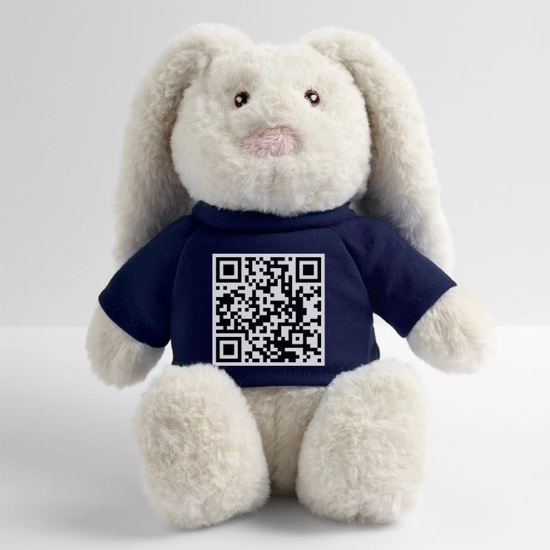 Qr code citation drôle humour  Lapin en peluche recyclé MiniFeet® Crème