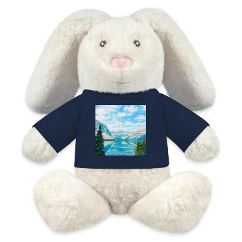 Sky blue mountain lake reflection - MiniFeet® RecycelHase® Bunny Cream - sun yellow - Front