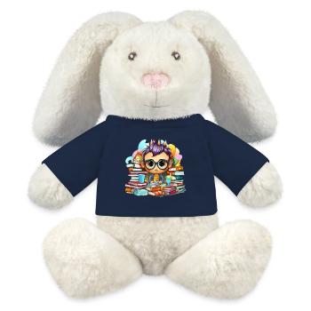 Apprendre le héros Chibi avec les livres - Lapin en peluche recyclé MiniFeet® Crème - bleu marine - Devant