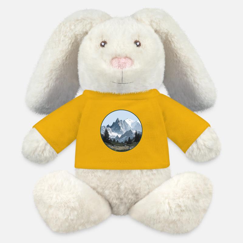 Mont Blanc mountain landscape - MiniFeet® RecycelHase® Bunny Cream - sun yellow