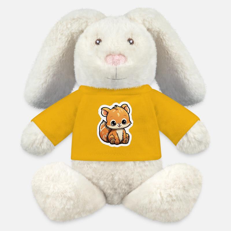 Cartoon-Eichhörnchen - MiniFeet® RecycelHase® Creme - Sonnengelb