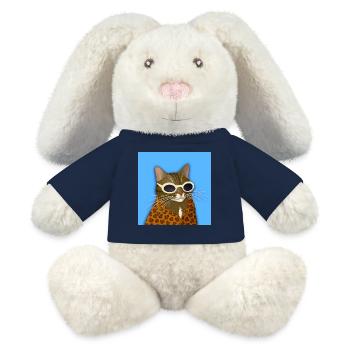 Getigerte Katze in Leopardenmuster - MiniFeet® RecycelHase® Creme - Sonnengelb - Vorne