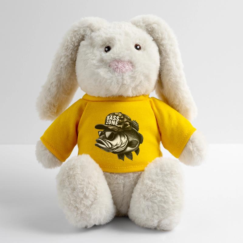 Zone de bar rayé Lapin en peluche recyclé MiniFeet® Crème