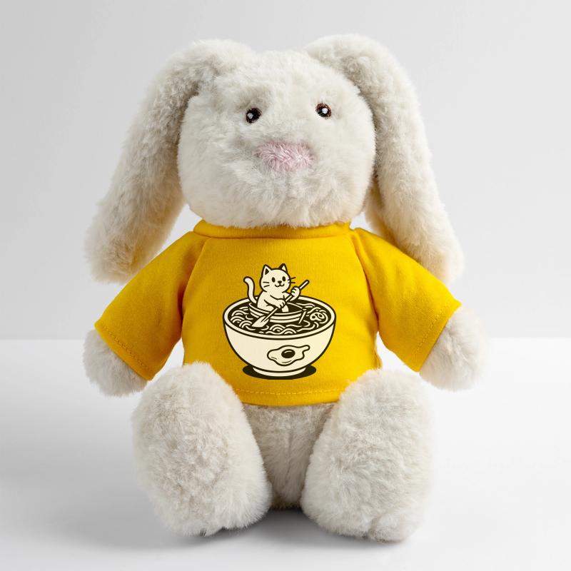 Mignon Noudle Soup Chat Lapin en peluche recyclé MiniFeet® Crème