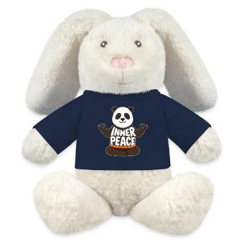Panda Yoga Inner Peace Lotussitz Spruch - MiniFeet® RecycelHase® Creme - French Navy - Vorne