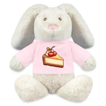 Pixel Käsekuchen mit Kirsche - MiniFeet® RecycelHase® Creme - Sonnengelb - Vorne