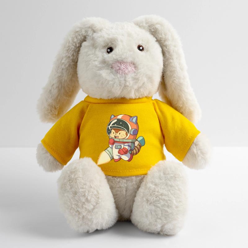 Astronaute chat en combinaison spatiale Lapin en peluche recyclé MiniFeet® Crème