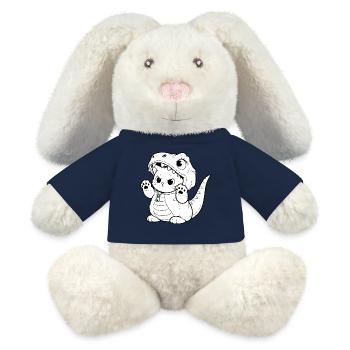Cuddly dino kitten design - MiniFeet® RecycelHase® Bunny Cream - sun yellow - Front