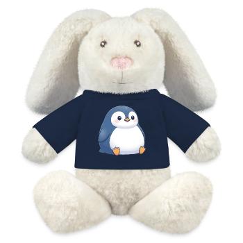 Niedlicher molliger Cartoon Pinguin sitzt Chubby - MiniFeet® RecycelHase® Creme - Sonnengelb - Vorne