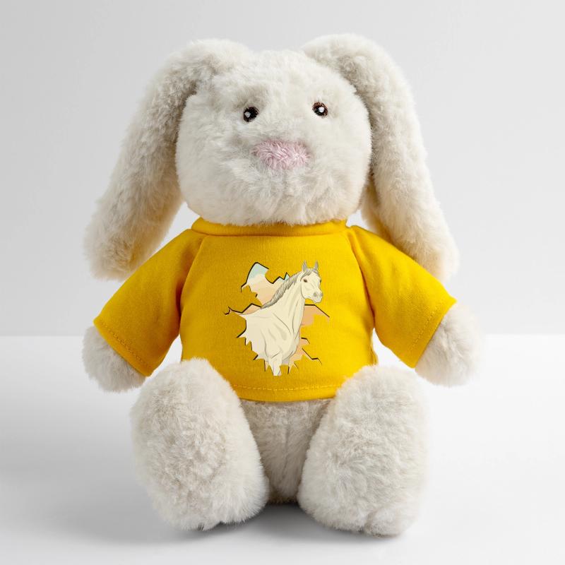 La tête d'un cheval Abbayan devant un désert Lapin en peluche recyclé MiniFeet® Crème