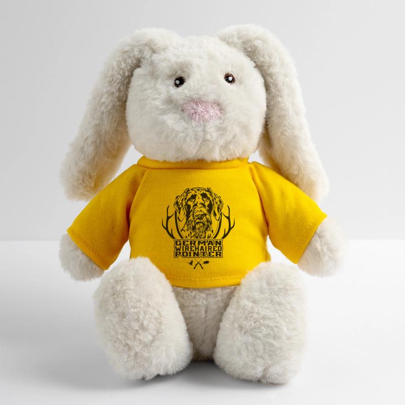 German Wirehaired Pointer Jagdhunde Hunde Wilsigns MiniFeet® RecycelHase® Creme