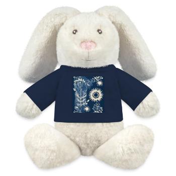 Composition végétale abstraite - Lapin en peluche recyclé MiniFeet® Crème - jaune soleil - Devant