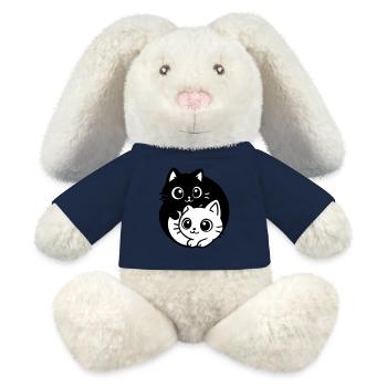 Ying Yang Kawaii Katzen Symbol - MiniFeet® RecycelHase® Creme - Sonnengelb - Vorne
