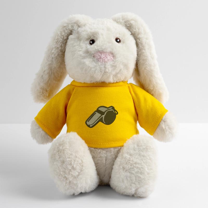 Pipe brodée Lapin en peluche recyclé MiniFeet® Crème